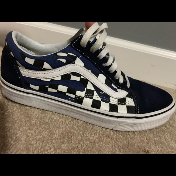 navy blue and black vans